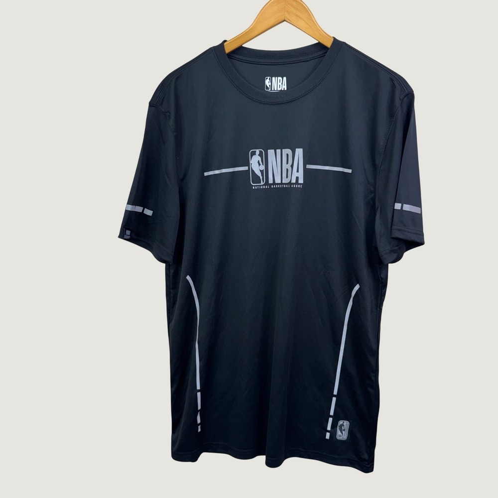 NBA Basketball T-Shirt Large Black Athletic Performance Sporty Streetwear Tee